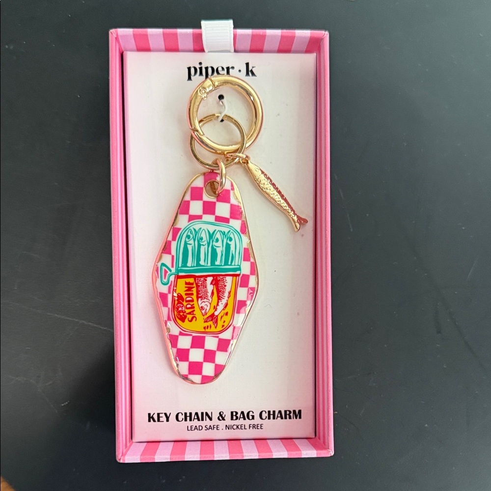 Piper K Gold Key Chain and Bag Charm